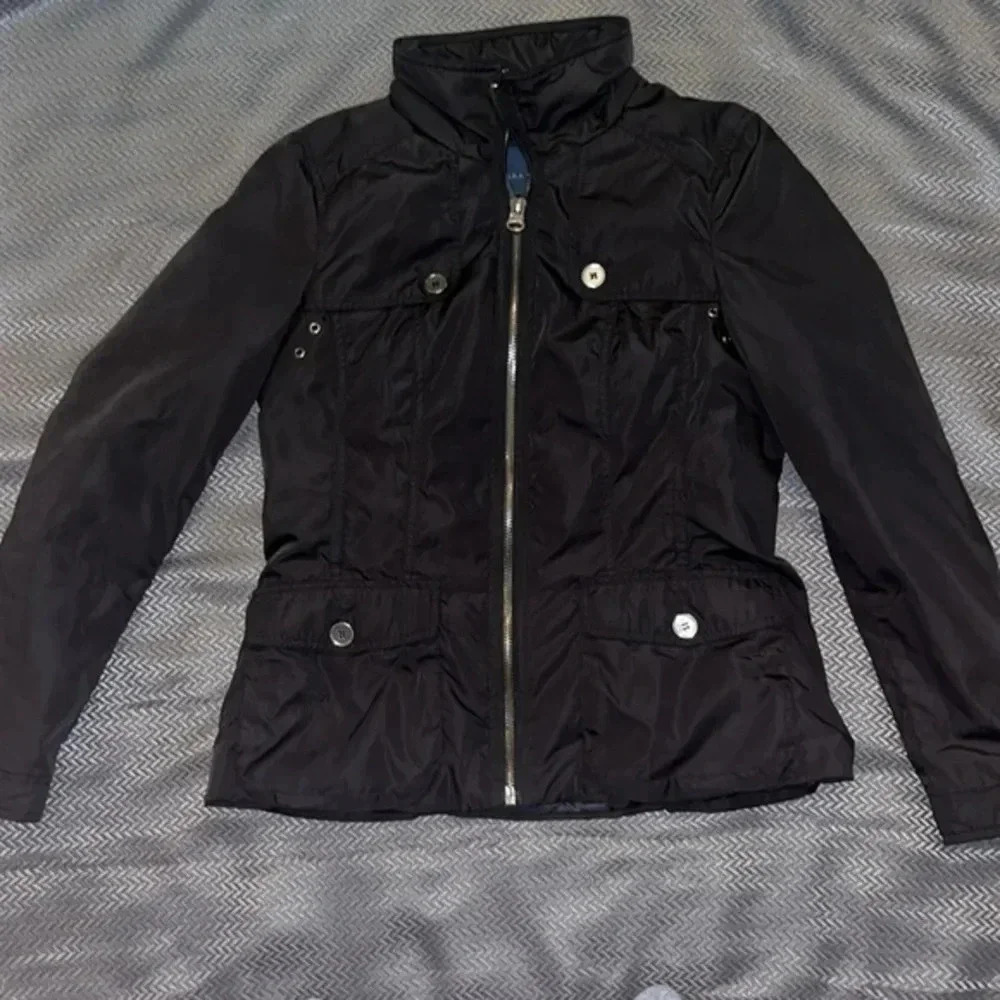 Zara Women's Black Jacket Coat Quilted Lining Size M - Picture 2 of 11